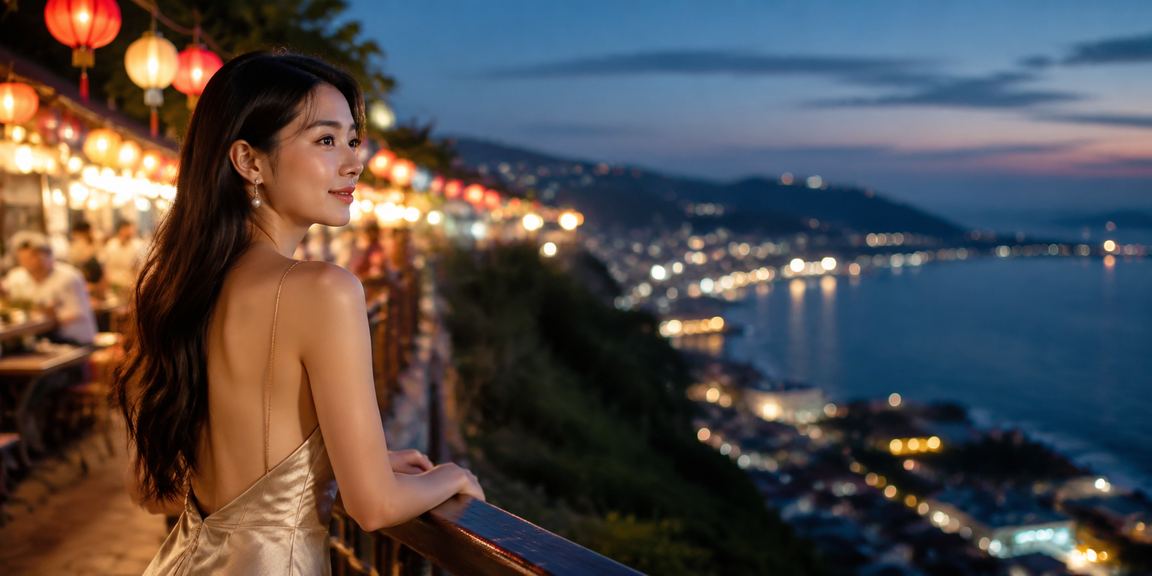 Người dùng tại chợ đêm Côn Đảo thao tác đăng ký trên điện thoại
